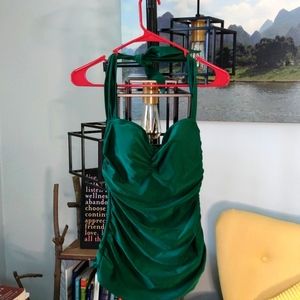 Swimwear, green, rouched, one piece size 10